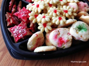 tray of Christmas cookies
