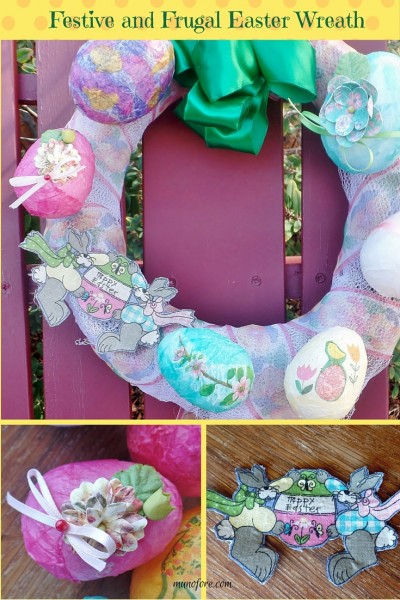 Festive and Frugal Easter Wreath pin