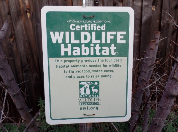 Wildlife Habitat sign