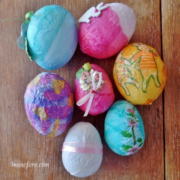 decoupaged easter eggs