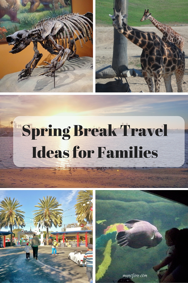 Suggestions for Spring Break Travel locations for those with children, including theme parks, zoos, museums, and more.