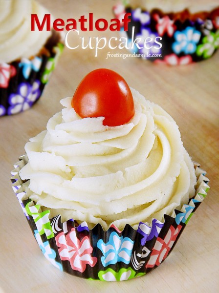 Meatloaf Cupcakes with Mashed Potato Icing 