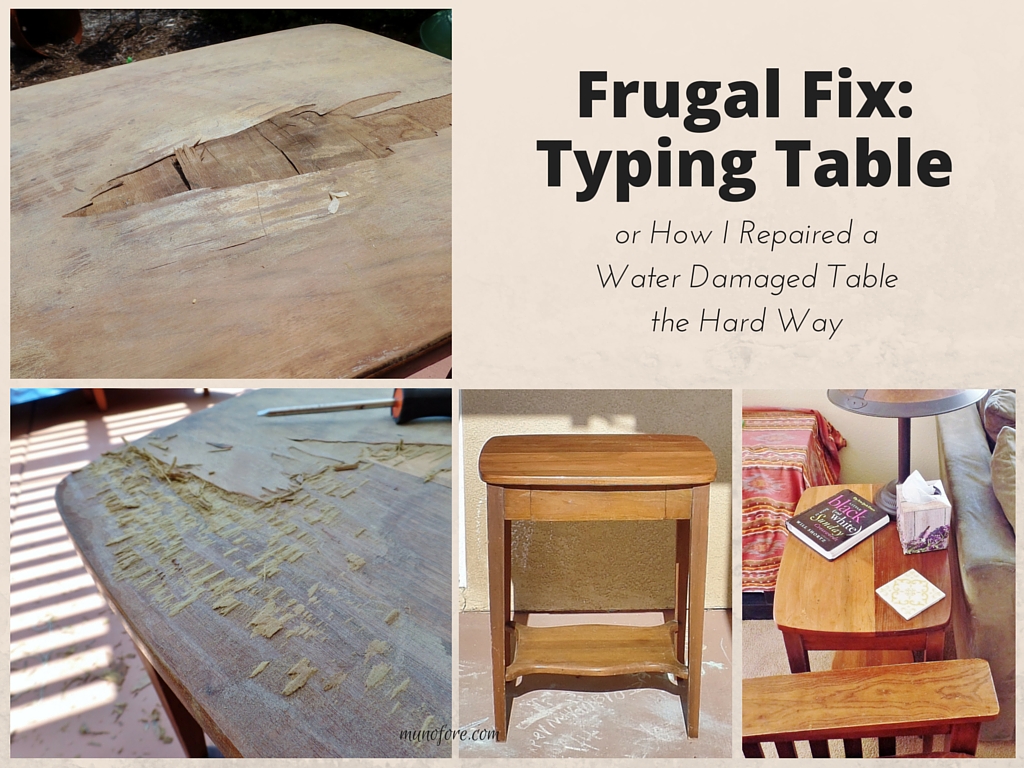 Frugal Fix: Typing Table - fixing a water damaged antique typing table the hard way. DIY Fail DIY Disaster DIY Don't