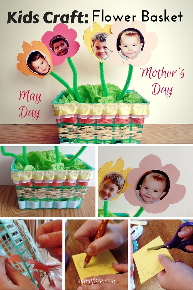 Kids Craft: Strawberry Basket Craft for Mother's Day and May Day. upcycled craft, recycled craft.