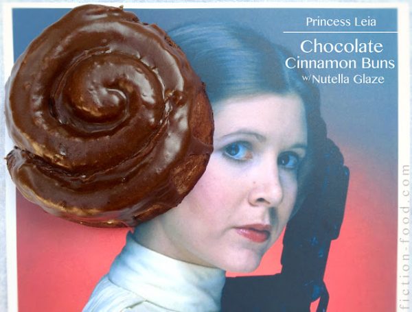 Princess Leia Chocolate Cinnamon Buns with Nutella Frosting from Fiction Food Cafe.