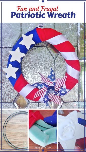 Patriotic Wreath - Festive and frugal wreath for Memorial Day, Flag Day and Independence Day.