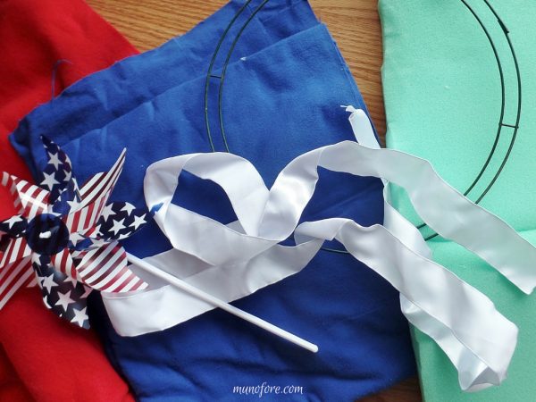 Patriotic Wreath - Festive and frugal wreath for Memorial Day, Flag Day and Independence Day.