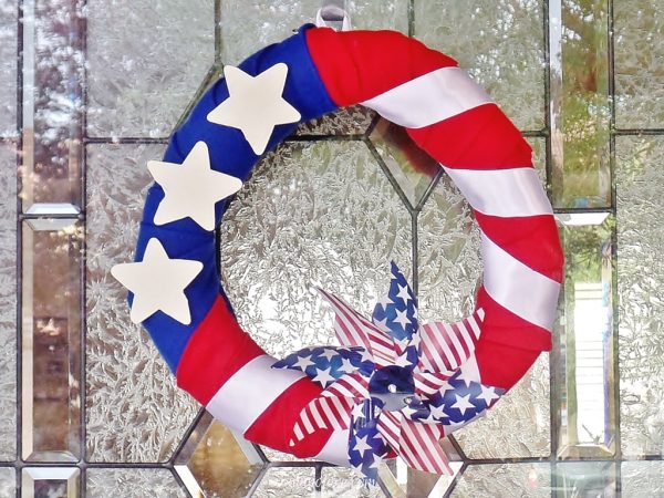 Patriotic Wreath - Festive and frugal wreath for Memorial Day, Flag Day and Independence Day.