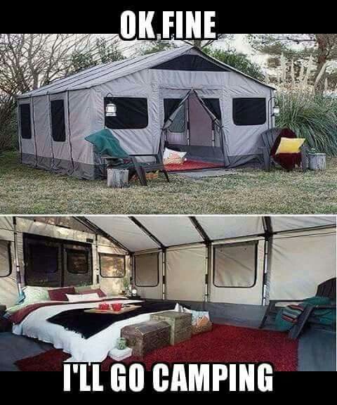 Glamping Memes - funny memes about glamping and camping in style.