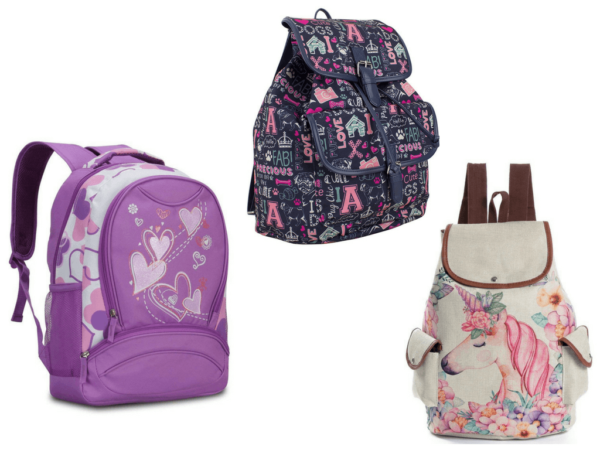 collage of backpacks