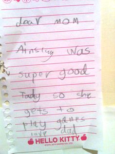 Nine Funny Letters Forged by Kids - parenting humor, teaching humor