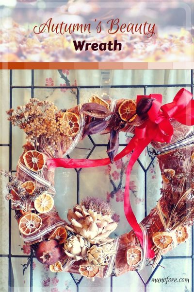 Autumn's Beauty Wreath: Using seed pods and dried flowers and fruit to create a fall door wreath. Autumn Door Wreath. California Native Plants.