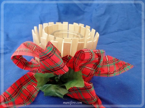 Easy Craft: Candle Holder for All Seasons: candle holder made with clothes pins that can be redecorated every season. kids craft