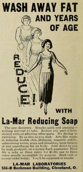 Vintage print health ads with audacious medical claims: Dr. Pepper, 7-UP, Le-Mar Reducing Soap, Blatz Beer, Lucky Strike and more.