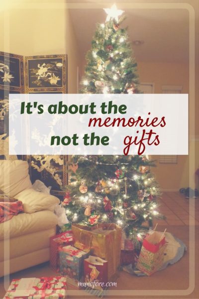 It's about the Memories not the gifts. Stop stressing about the perfect Christmas gift and spend time with your family instead.