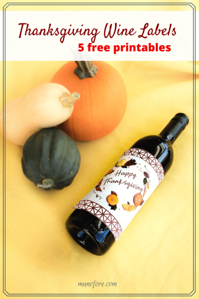 Printable Thanksgiving Wine Labels for holiday gift giving. #thanksgiving #printables #wine