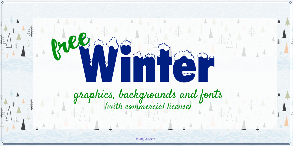 Free winter graphics and fonts with commercial licenses to create products for personal use and sale