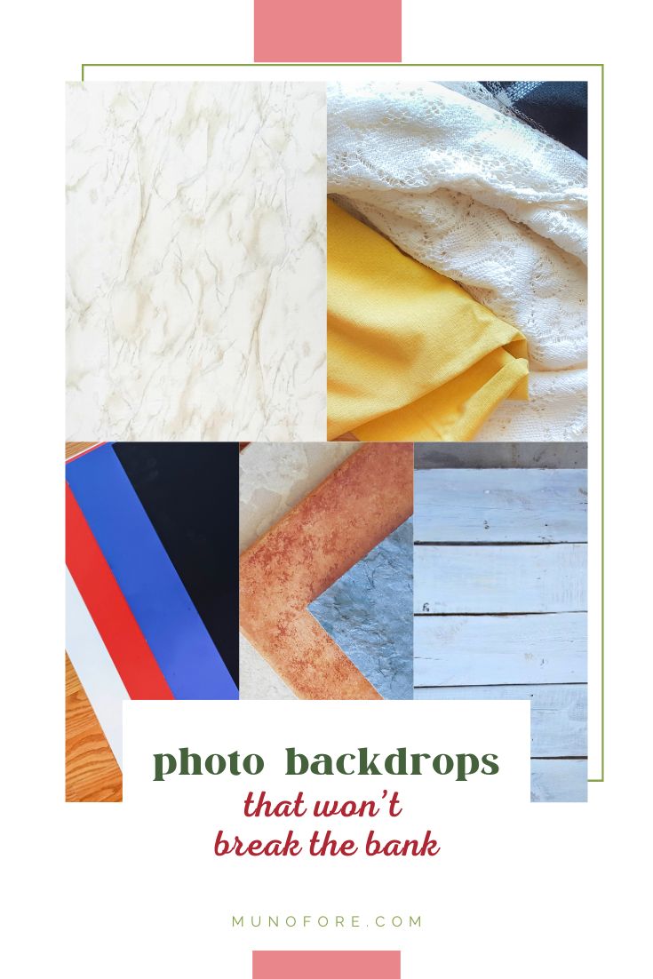 collage of inexpensive photo backdrops with text overlay