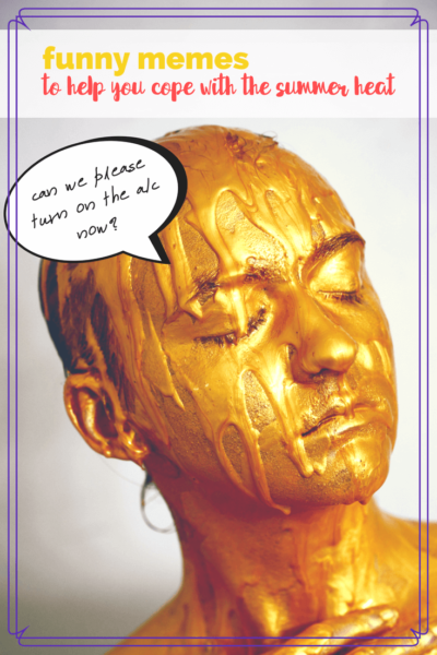 person with gold paint melting on their face