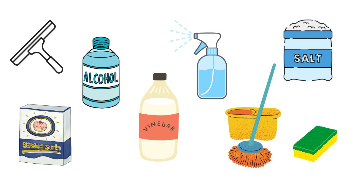 collage of products to clean your home