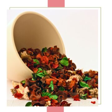 potpourri pouring out of a bowl