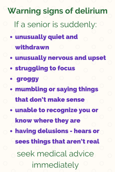 warning signs of senior delirium