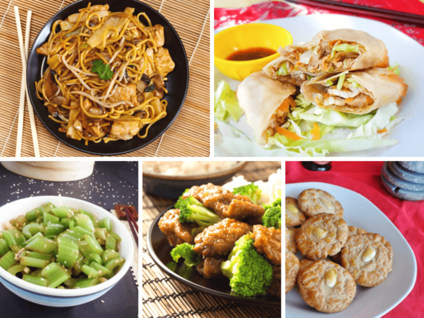 collage of Chinese food for Chinese New Year