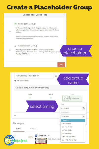 steps to creating a placeholder group