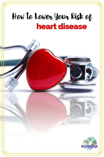 stethoscope and red heart shape with text overlay "How to Lower Your Risk of Heart Disease"