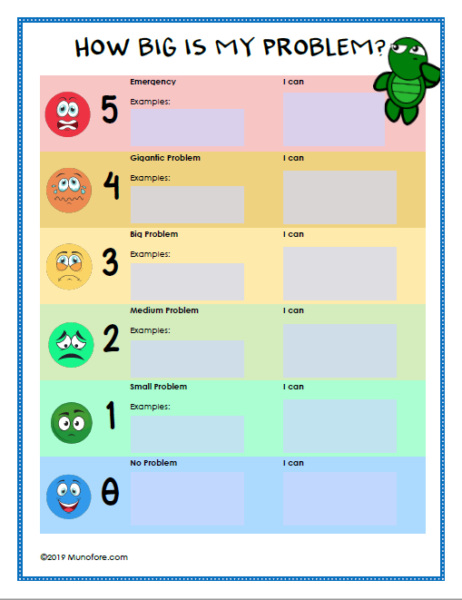 How big is my problem printable form