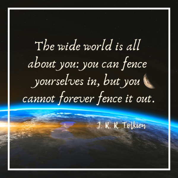The wide world is all about you quote from Tolkien