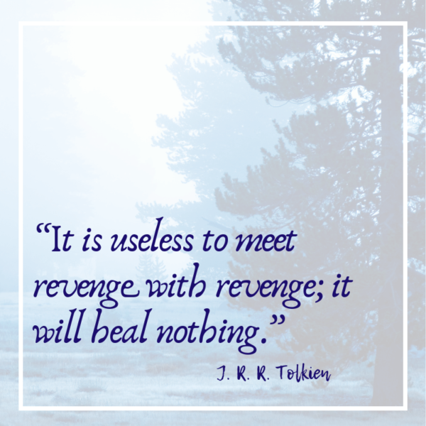It is useless to meet revenge with revenge, it will heal nothing.