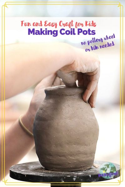 child smoothing out clay pot