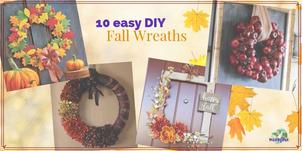 collage of fall wreaths