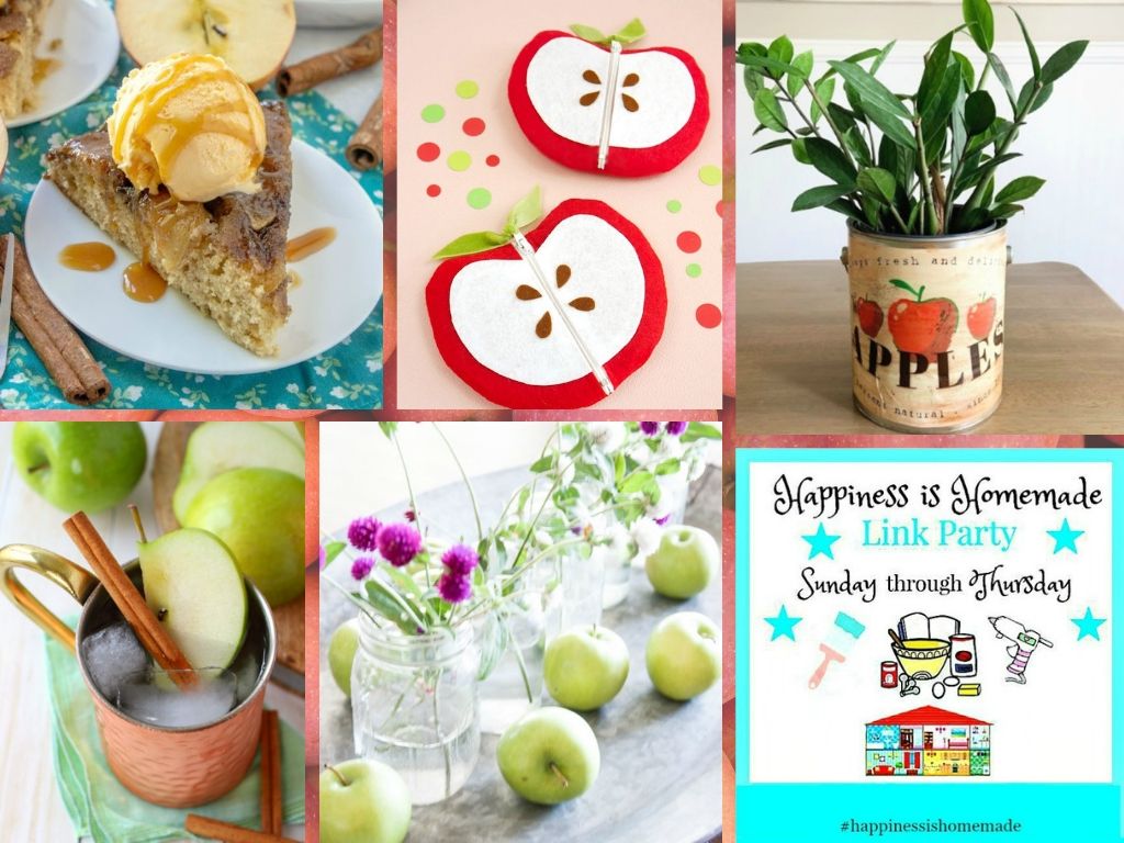collage of apple recipes and crafts