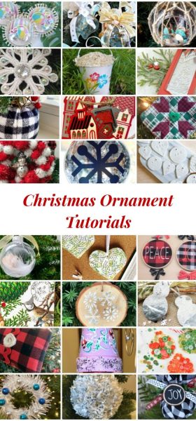 collage of homemade Christmas ornaments