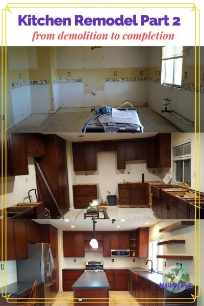 pictures of the stages of a kitchen remodel