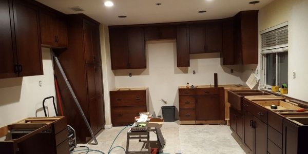 kitchen during installation process