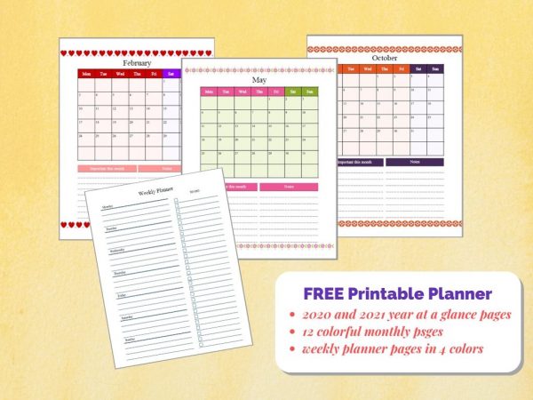 samples of printable calendar pages