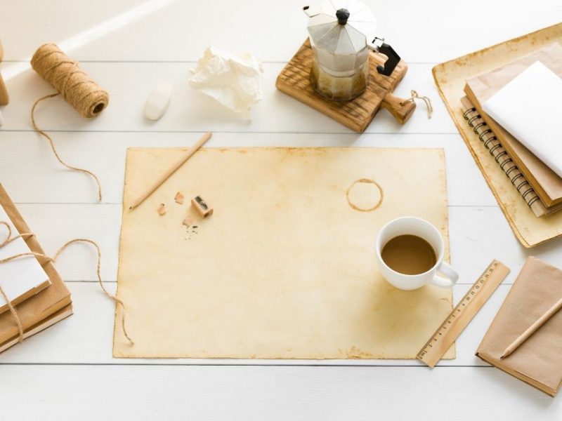 brown paper crafts arranged on a table