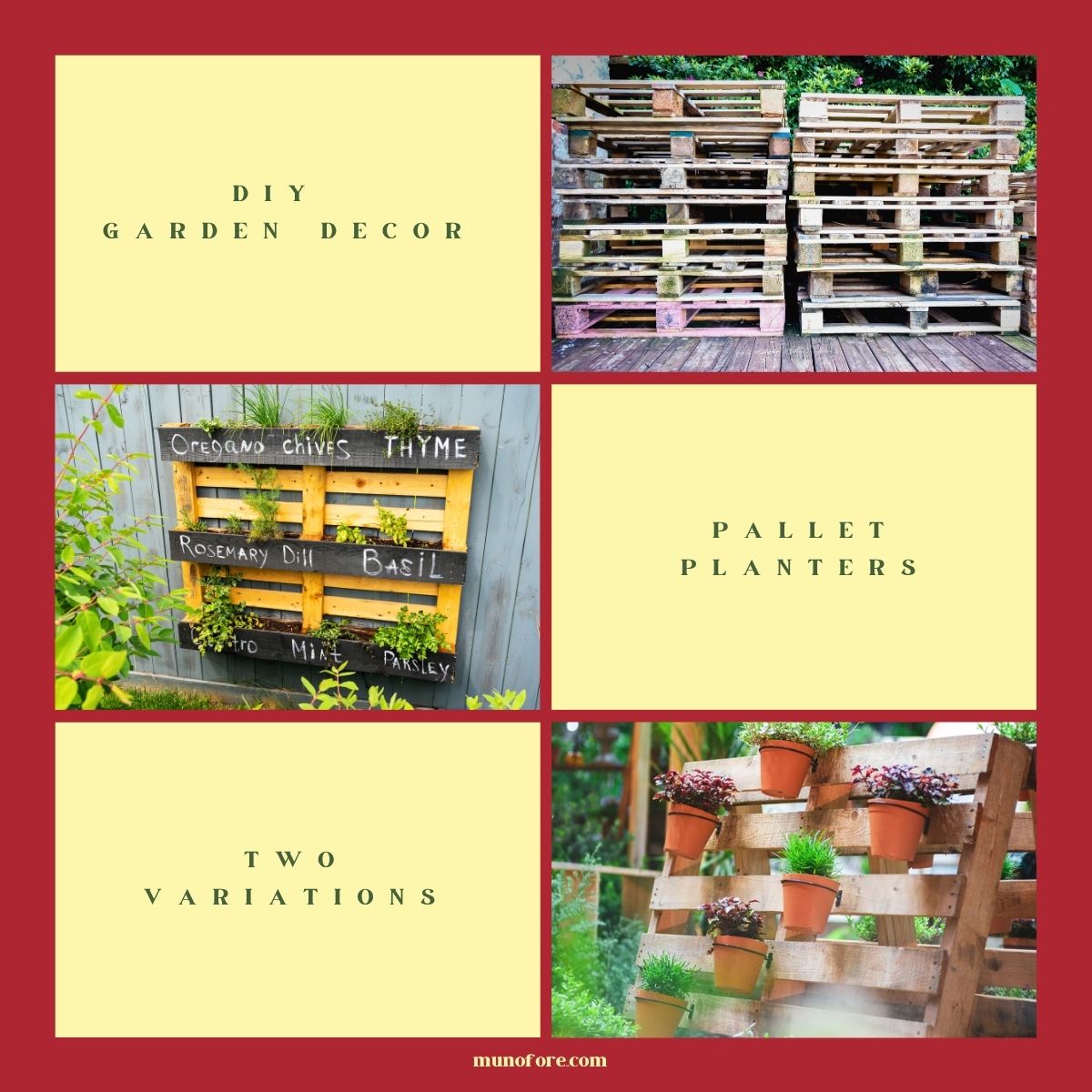 pallet planter collage
