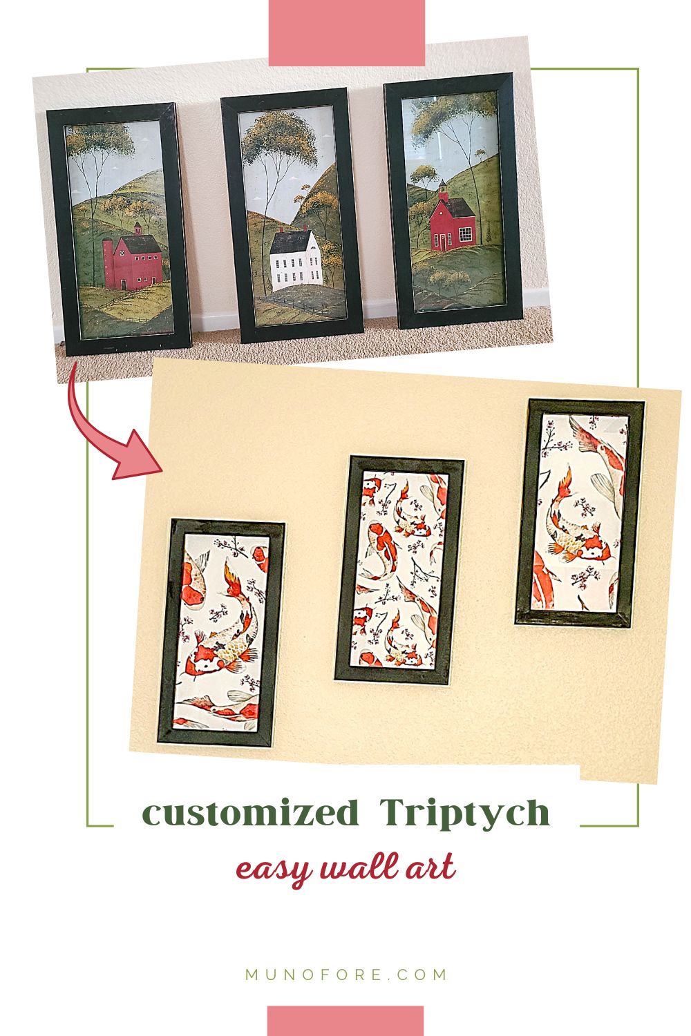 two images of wall art collages 