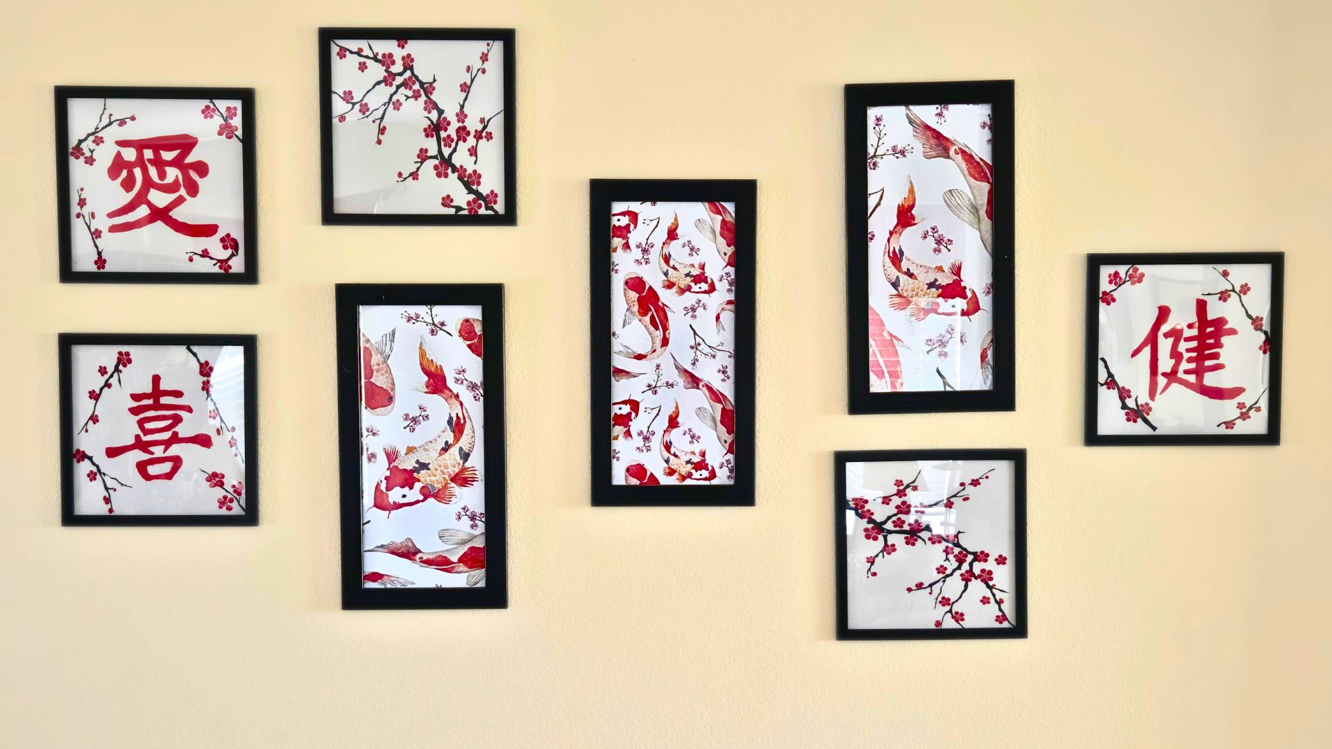 wall gallery with triptych