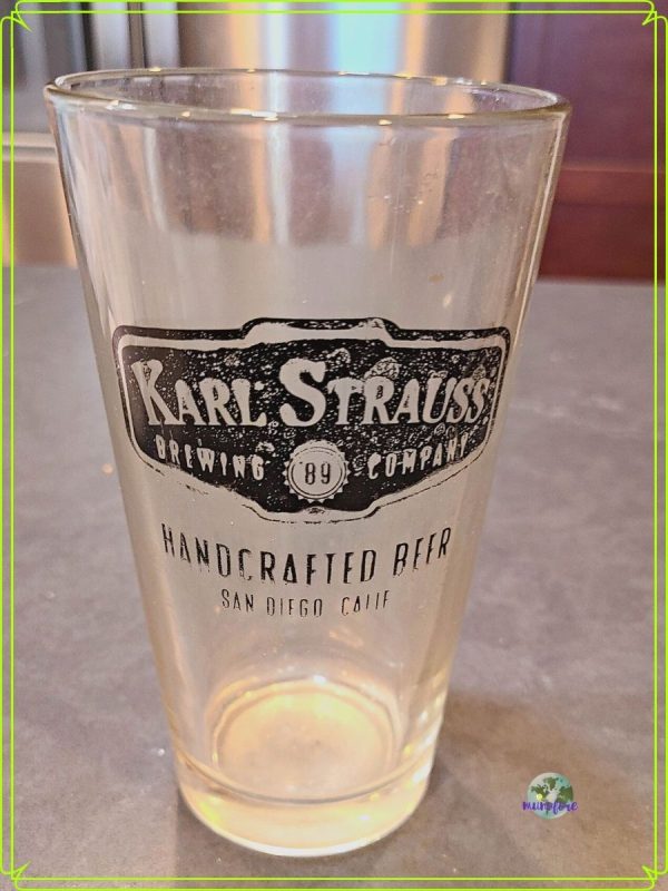 glass tumbler with painted logo