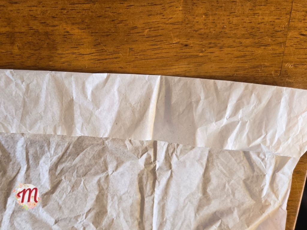 tissue paper folded over