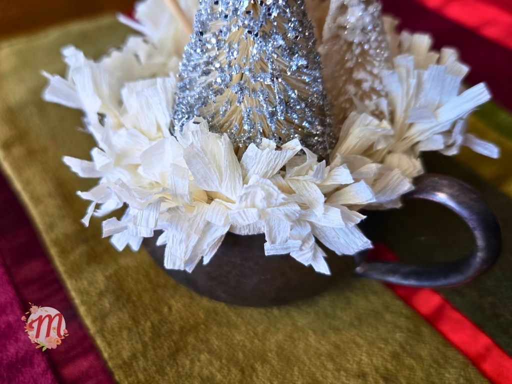 close up of crepe paper ruffle